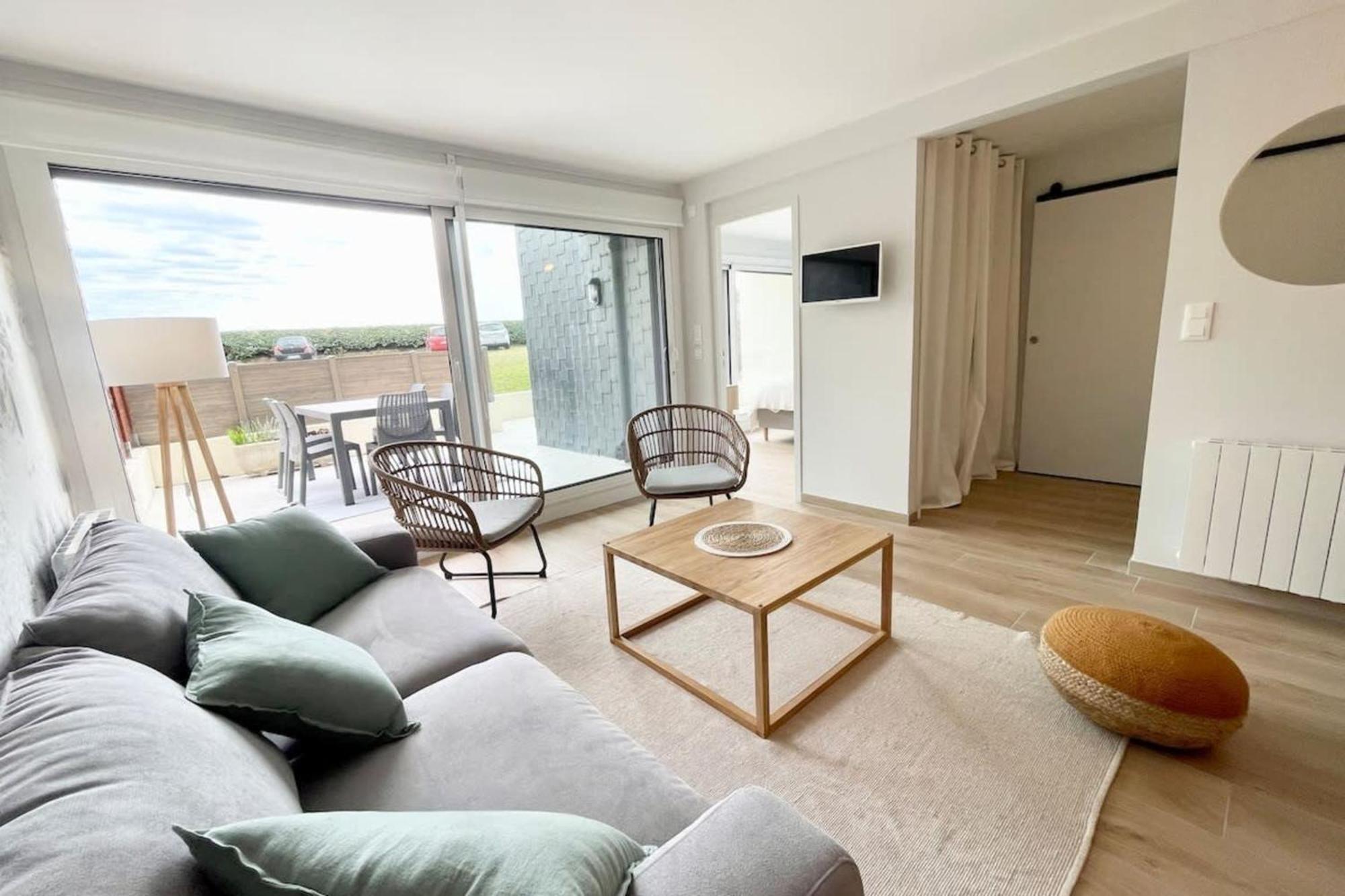 T3 Neuf Archi Cocooning Terrasse Face A La Mer Ploemeur Kültér fotó